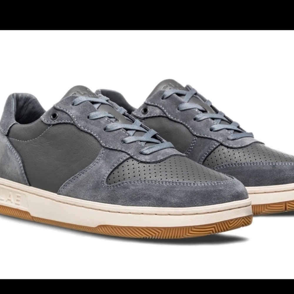 Clae Malone Pearl Grey Suede/leather Sneaker NWT
